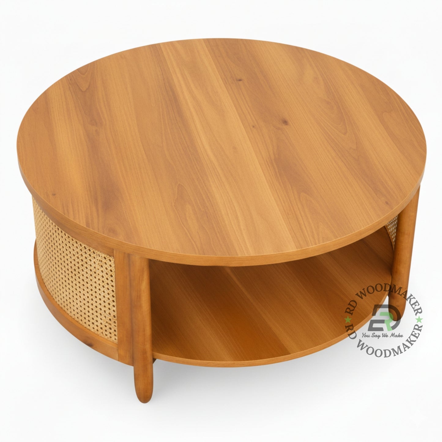 BOHEMIAN STYLE ROUND WOODEN COFFEE TABLE