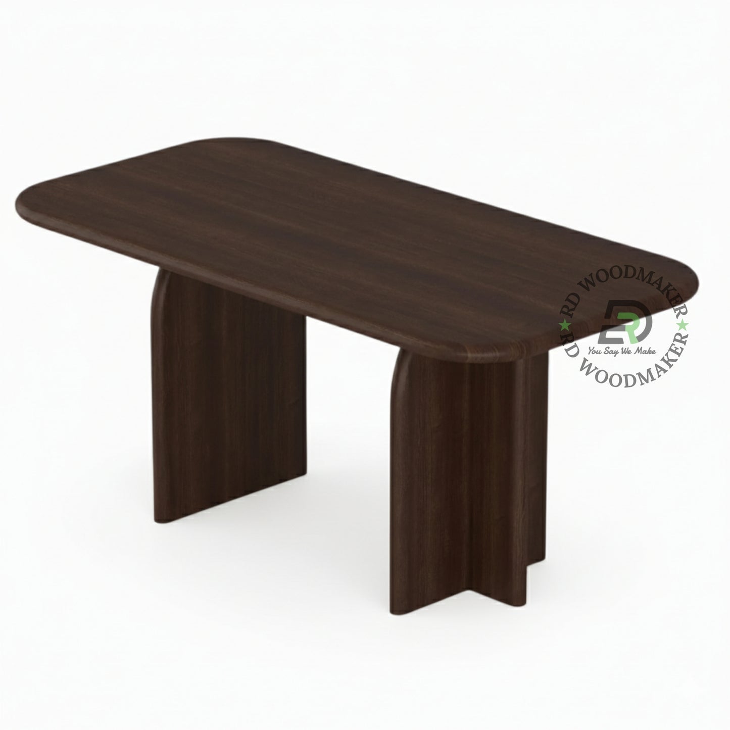 MODERN CURVED WOODEN COFFEE TABLE