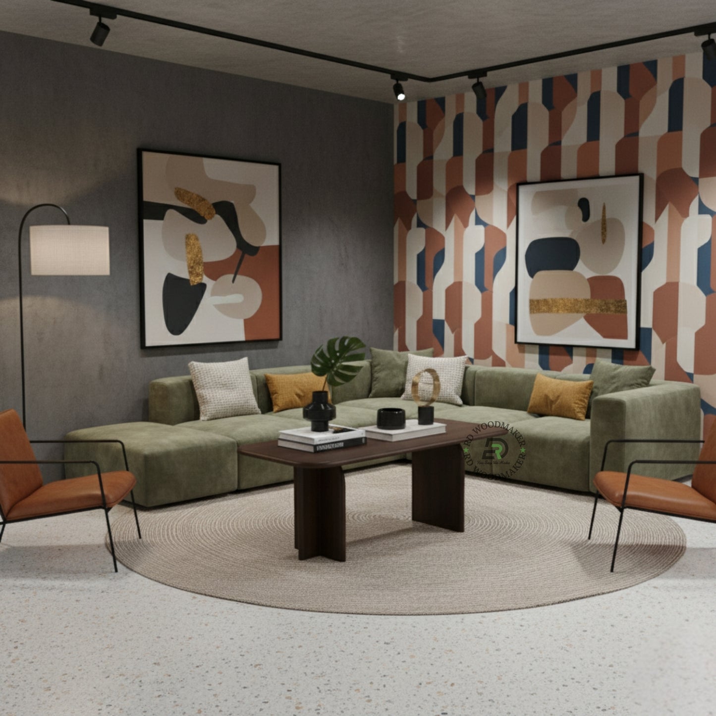 MODERN CURVED WOODEN COFFEE TABLE