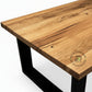 INDUSTRIAL WOODEN COFFEE TABLE WITH METAL LEGS