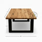 INDUSTRIAL WOODEN COFFEE TABLE WITH METAL LEGS