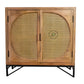 CANE PANEL METAL BASE WOODEN CABINET