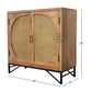 CANE PANEL METAL BASE WOODEN CABINET