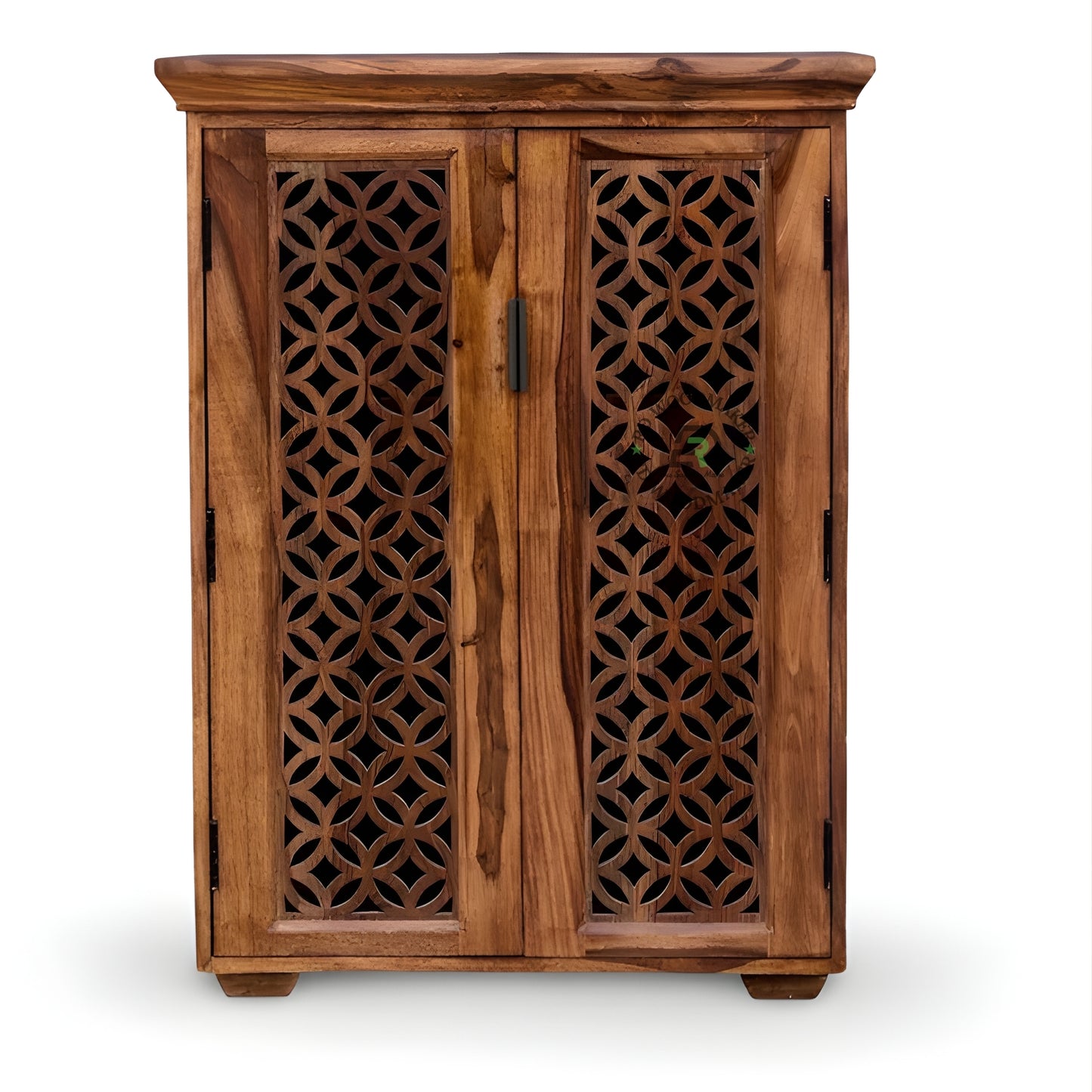 HANDCARVED FLORAL PATTERN WOODEN CABINET