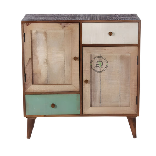 MULTICOLOR PANEL STORAGE WOODEN CABINET