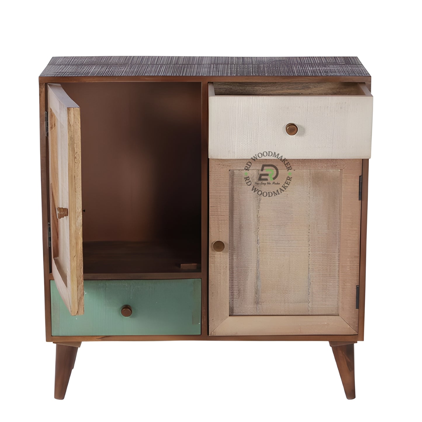 MULTICOLOR PANEL STORAGE WOODEN CABINET