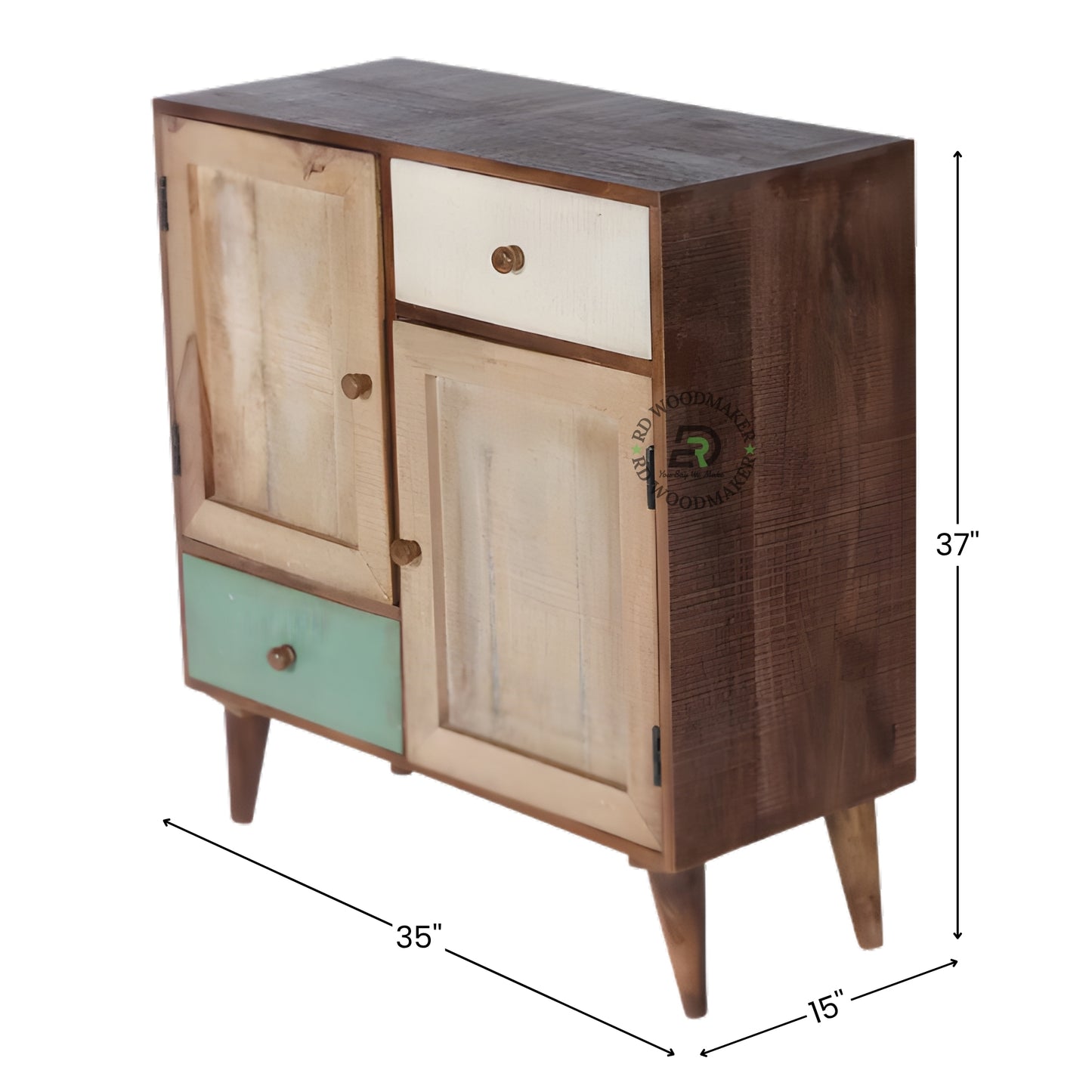 MULTICOLOR PANEL STORAGE WOODEN CABINET
