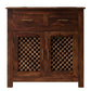LATTICE FRONT DOUBLE DOOR WOODEN CABINET