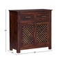 LATTICE FRONT DOUBLE DOOR WOODEN CABINET