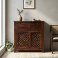 LATTICE FRONT DOUBLE DOOR WOODEN CABINET