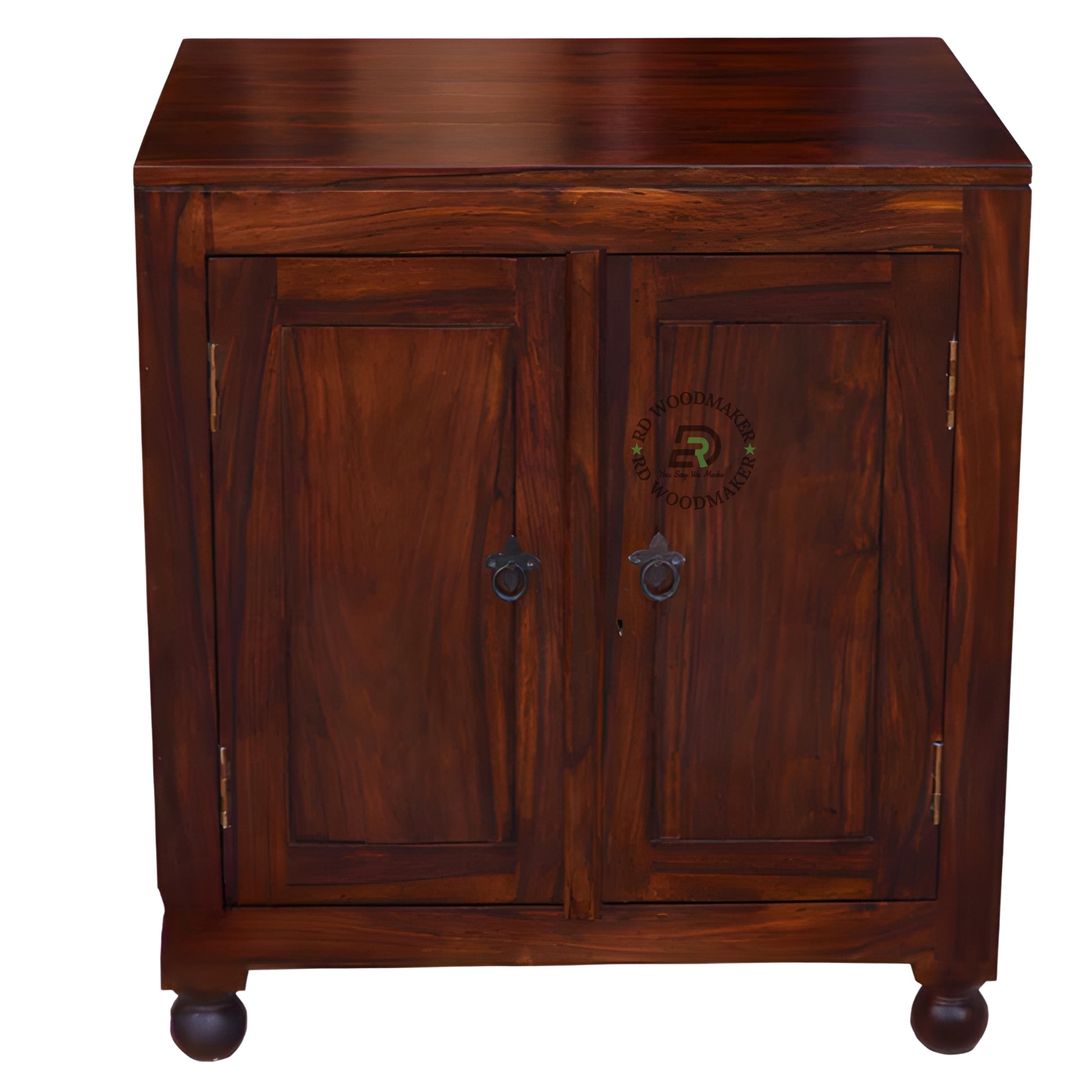 CLASSIC SOLID WOOD DOUBLE DOOR CABINET WITH ROUND FEET