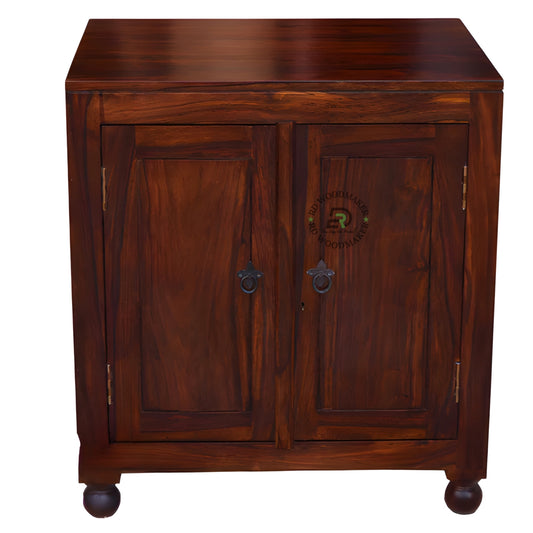 CLASSIC SOLID WOOD DOUBLE DOOR CABINET WITH ROUND FEET
