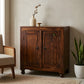 CLASSIC SOLID WOOD DOUBLE DOOR CABINET WITH ROUND FEET