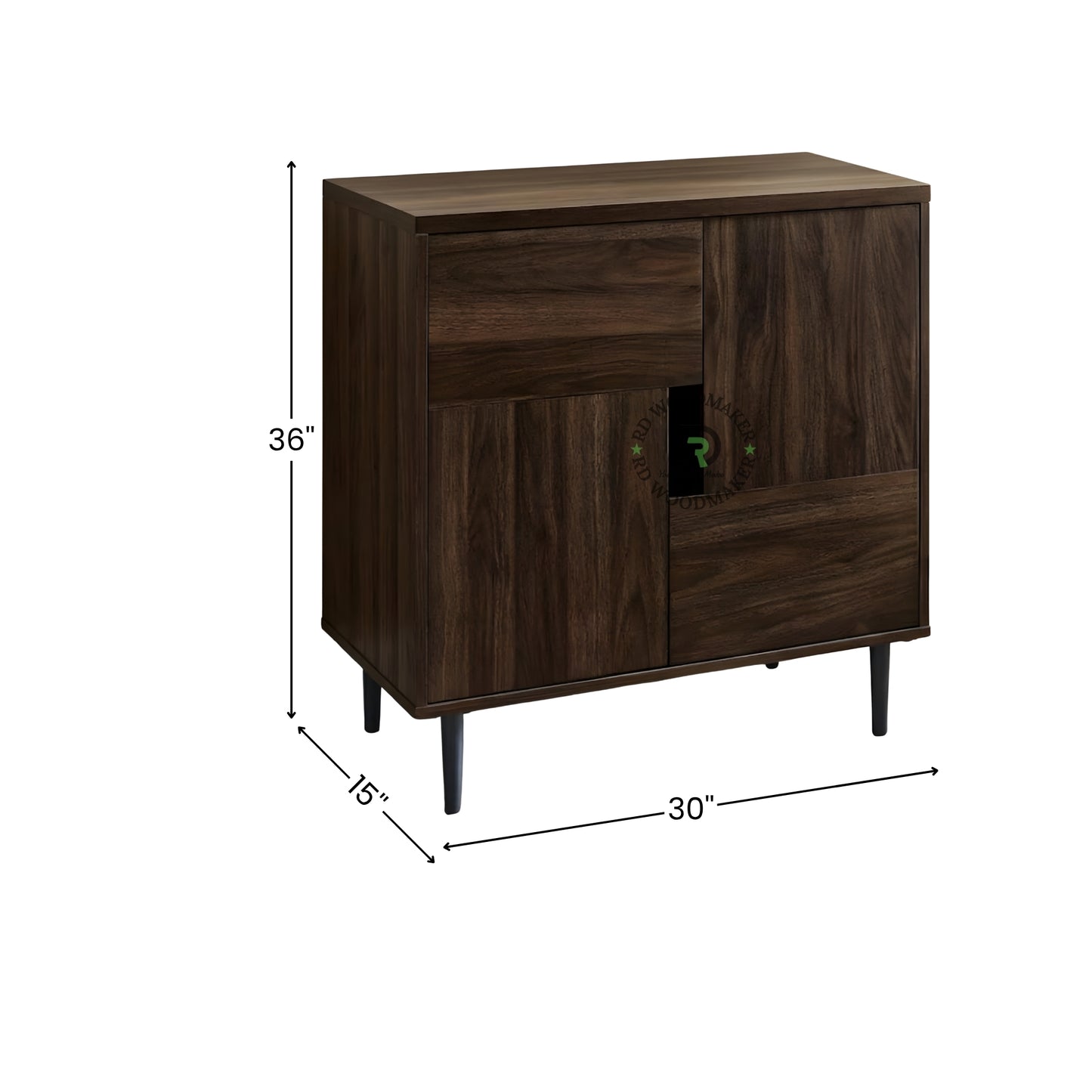 MODERN SLIDING DOOR WOODEN CABINET WITH METAL LEGS