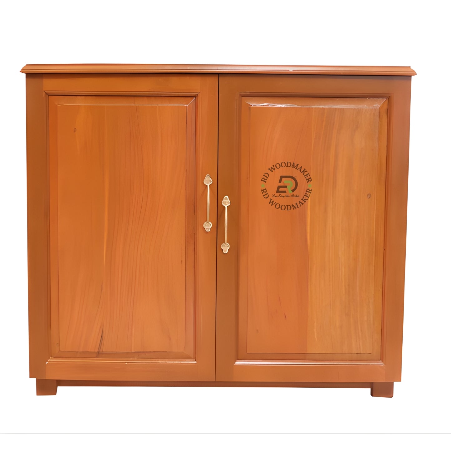 MINIMAL TWO DOOR PLAIN WOOD STORAGE CABINET