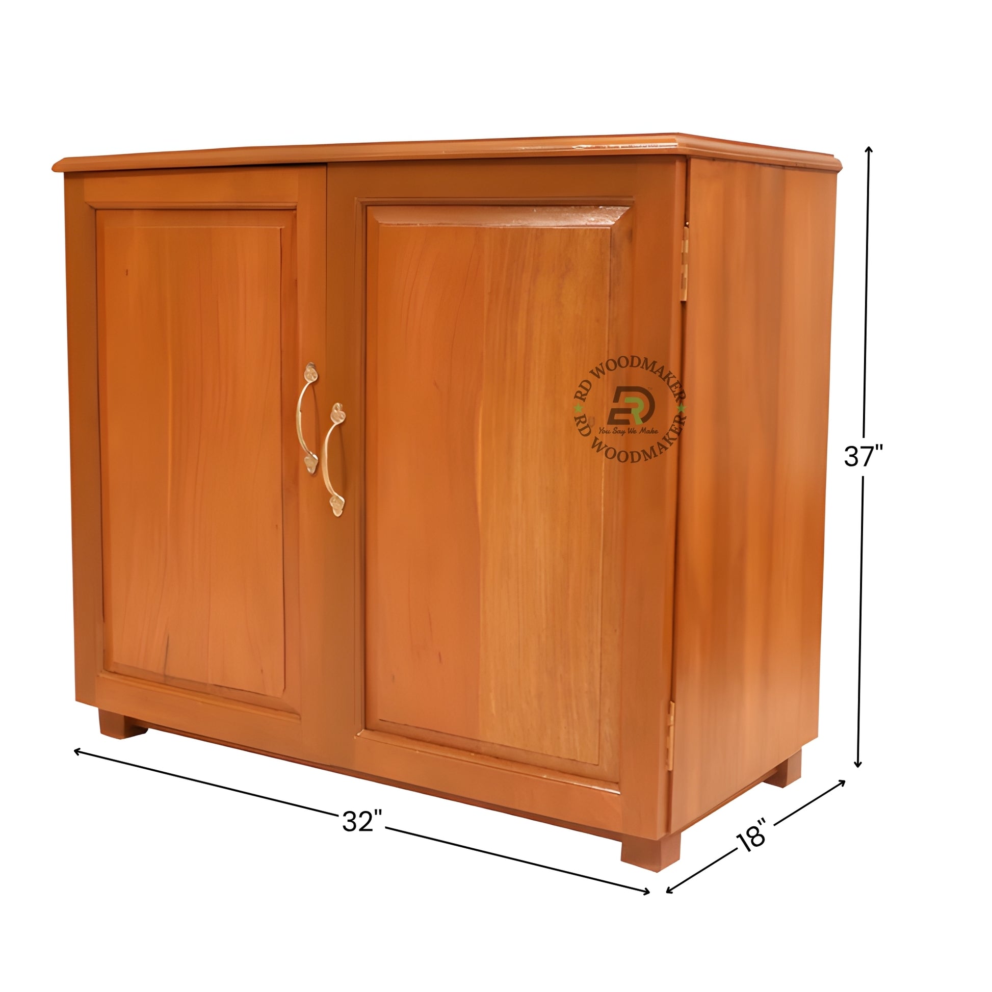 MINIMAL TWO DOOR PLAIN WOOD STORAGE CABINET
