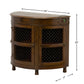 CURVED MESH DOOR WOODEN CABINET