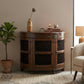 CURVED MESH DOOR WOODEN CABINET