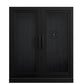 MODERN FLUTED BLACK WOODEN CABINET