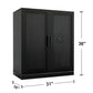MODERN FLUTED BLACK WOODEN CABINET