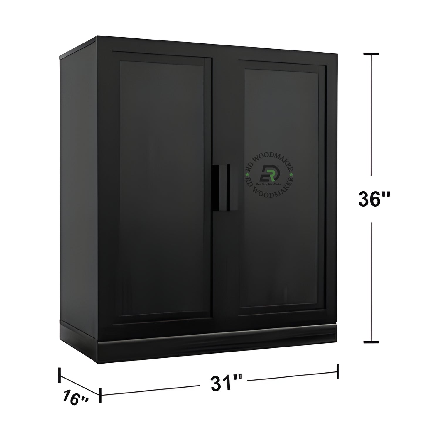 MODERN FLUTED BLACK WOODEN CABINET