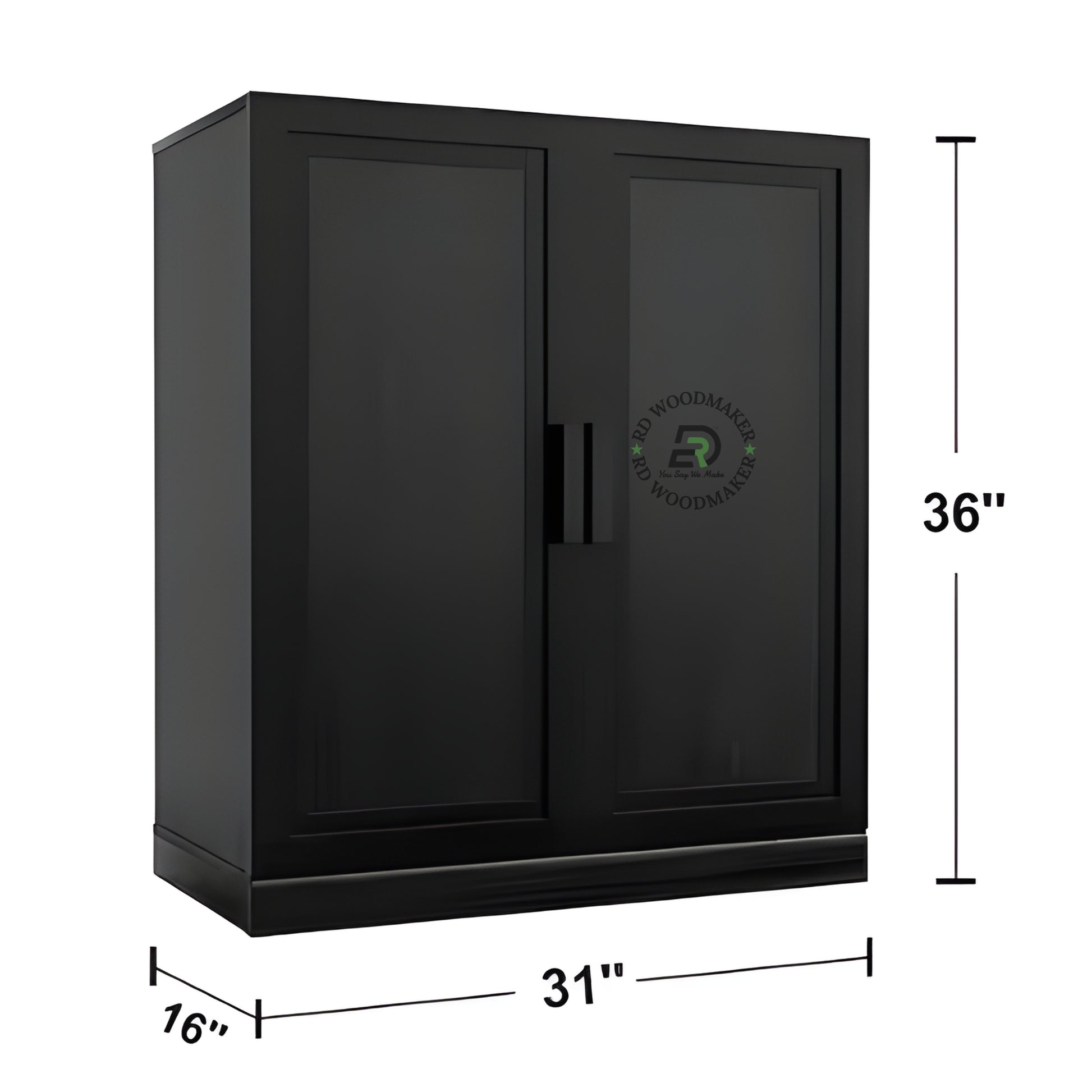 MODERN FLUTED BLACK WOODEN CABINET