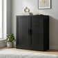 MODERN FLUTED BLACK WOODEN CABINET