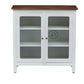 WHITE GLASS DOOR WOODEN STORAGE CABINET