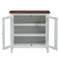 WHITE GLASS DOOR WOODEN STORAGE CABINET