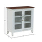 WHITE GLASS DOOR WOODEN STORAGE CABINET