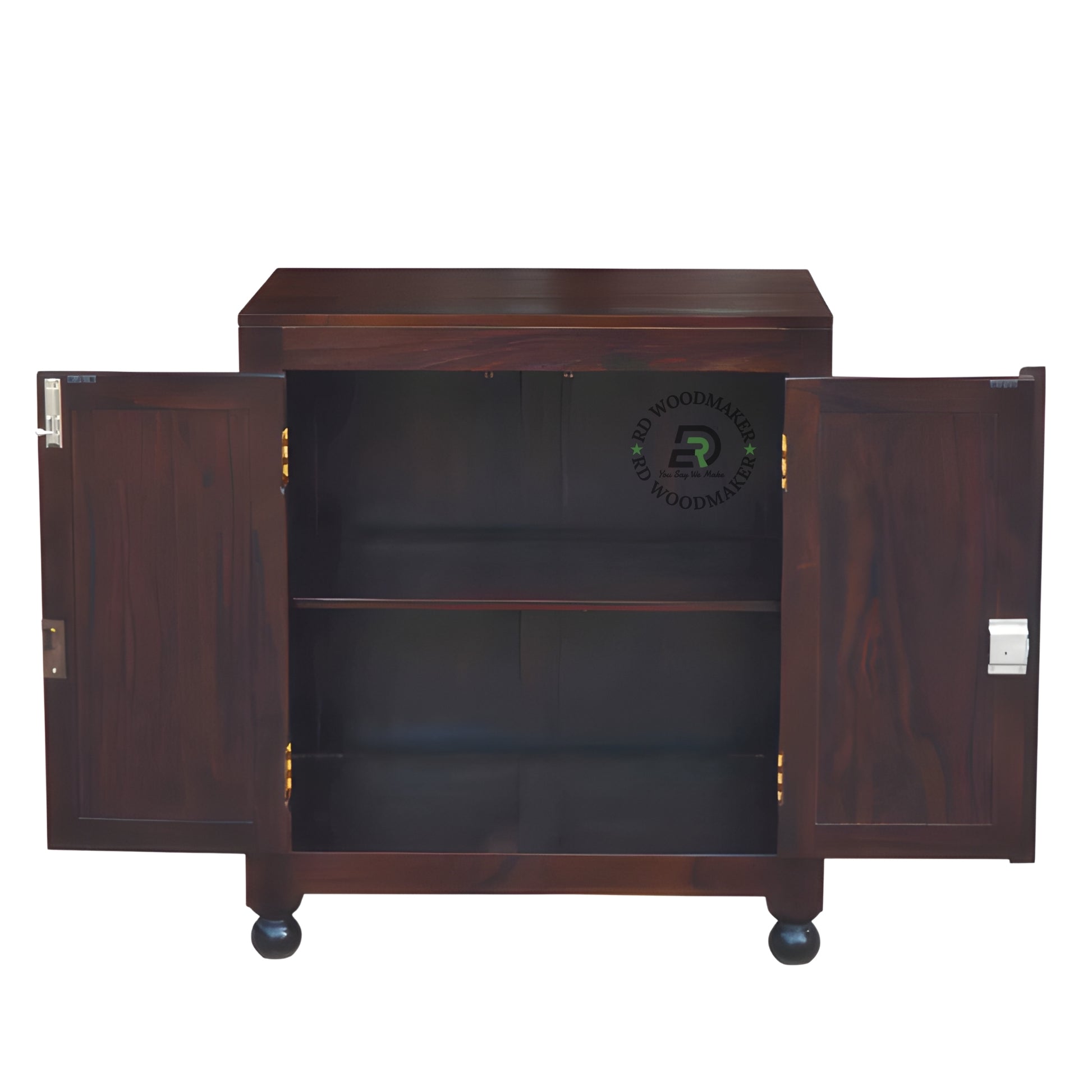 GEOMETRIC PATTERN SOLID WOOD CABINET