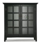BLACK GRID GLASS DOOR DISPLAY CABINET