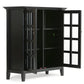 BLACK GRID GLASS DOOR DISPLAY CABINET