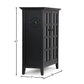 BLACK GRID GLASS DOOR DISPLAY CABINET