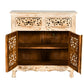 HANDCARVED VINTAGE DISTRESSED WOOD CABINET