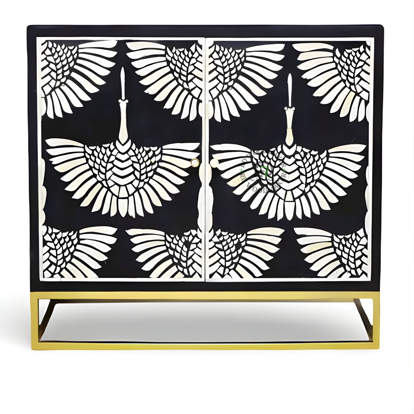 ART DECO CRANE PATTERN DESIGNER CABINET
