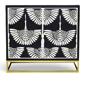 ART DECO CRANE PATTERN DESIGNER CABINET