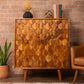 HEXAGON TEXTURE SOLID WOOD CABINET