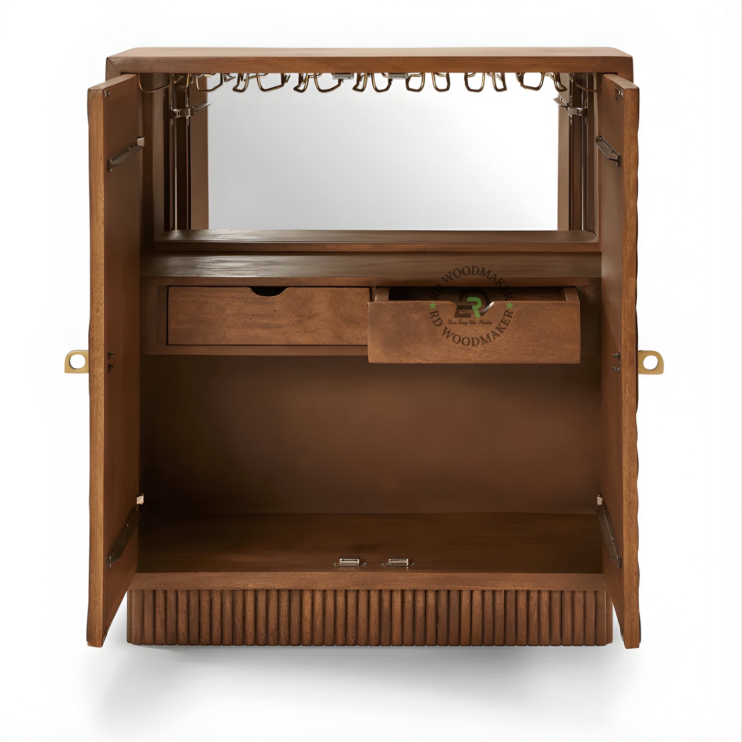 RETRO CURVED PANEL SOLID WOOD CABINET