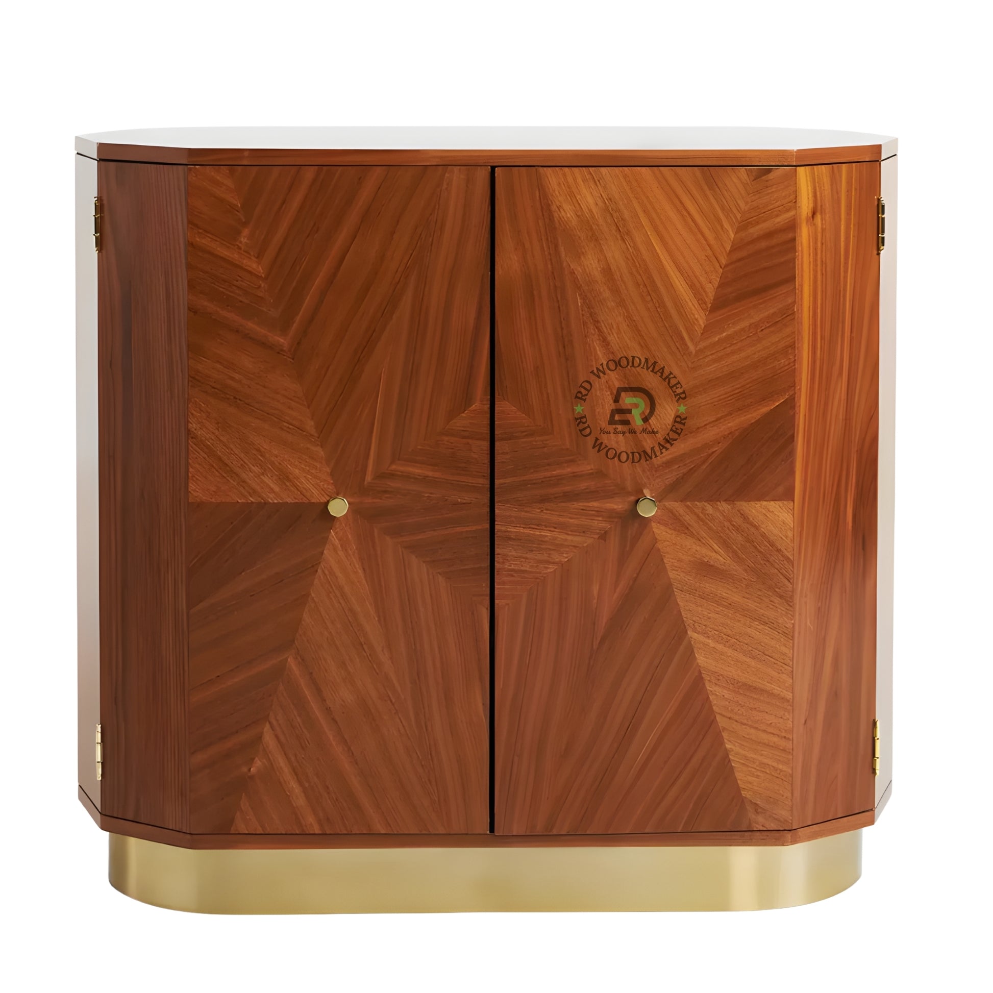 GEOMETRIC STAR PATTERN LUXURY WOOD CABINET