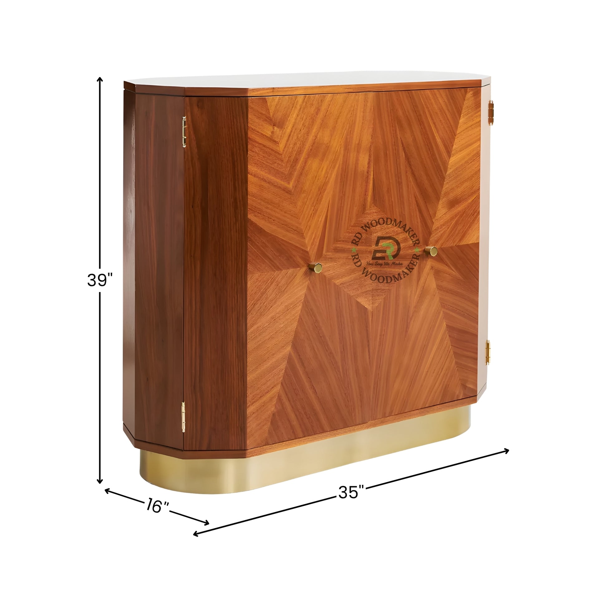 GEOMETRIC STAR PATTERN LUXURY WOOD CABINET