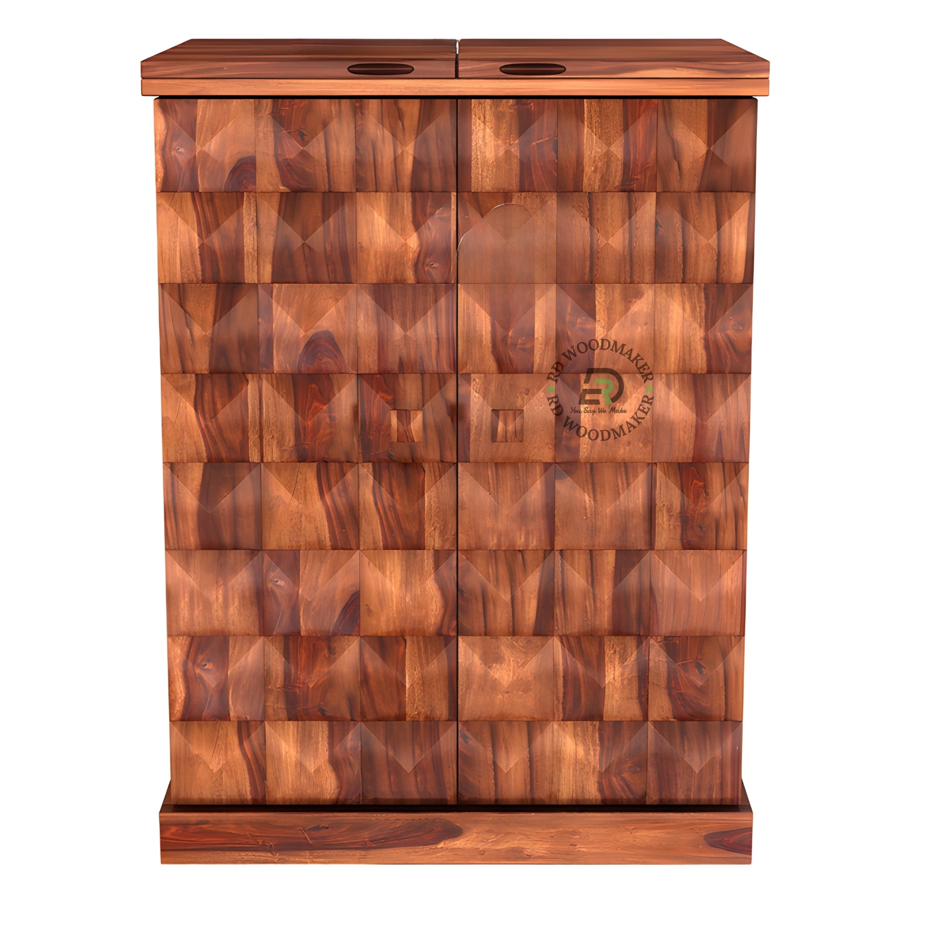 CUBE TEXTURED MODERN WOOD CABINET