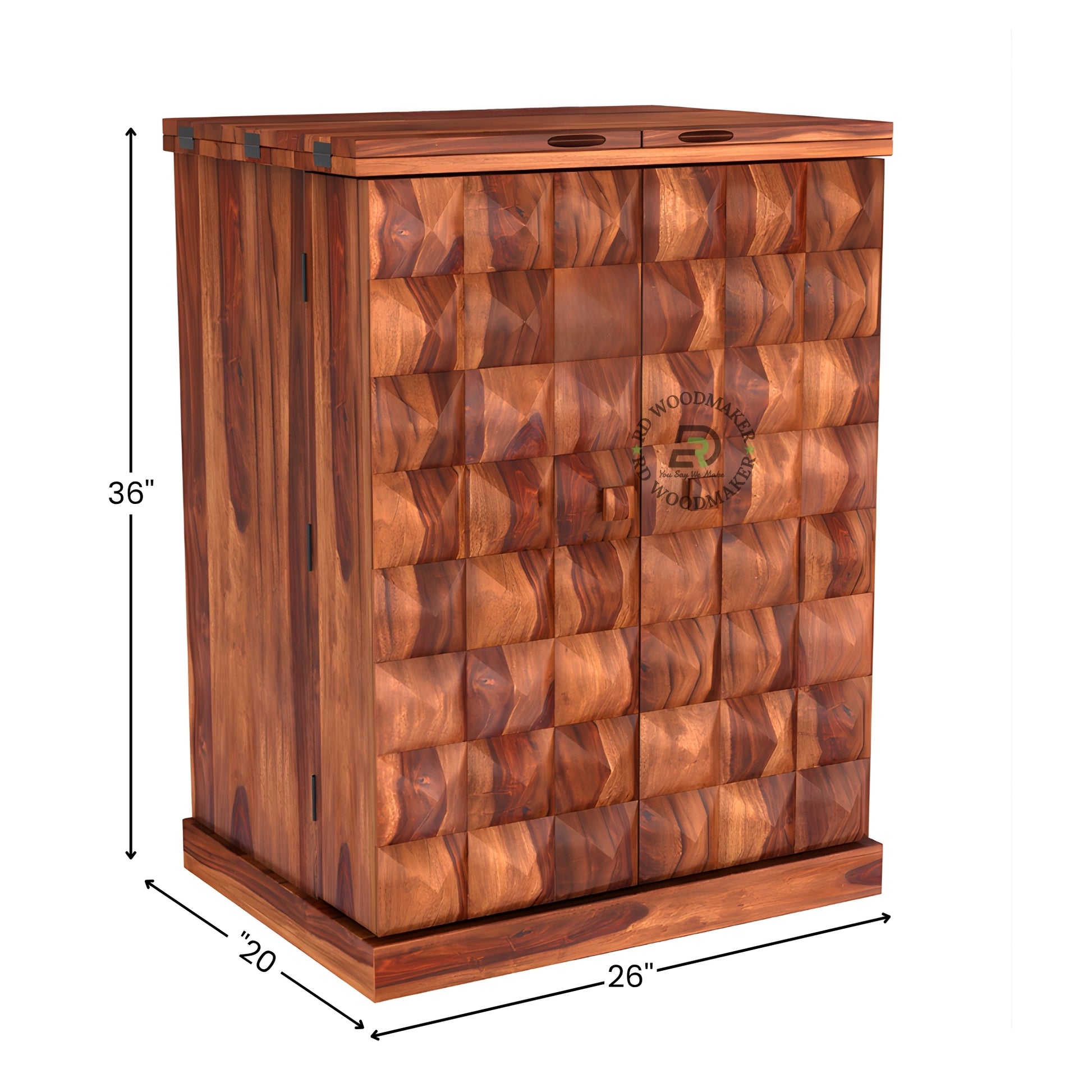 CUBE TEXTURED MODERN WOOD CABINET