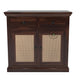 RATTAN PANEL DOUBLE DOOR WOOD CABINET