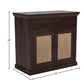 RATTAN PANEL DOUBLE DOOR WOOD CABINET