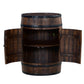 VINTAGE BARREL STYLE WOOD CABINET