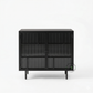 BLACK FLUTED GLASS STORAGE CABINET