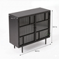 BLACK FLUTED GLASS STORAGE CABINET