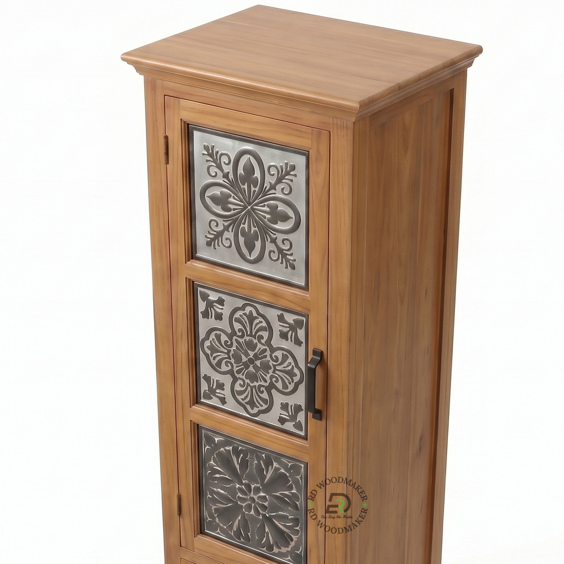 TRADITIONAL CARVED WOOD STORAGE CABINET