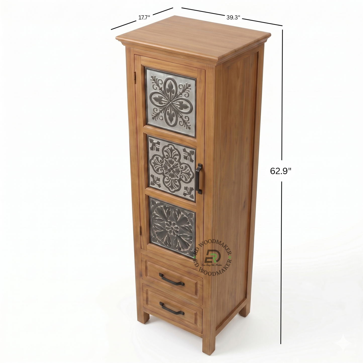 TRADITIONAL CARVED WOOD STORAGE CABINET